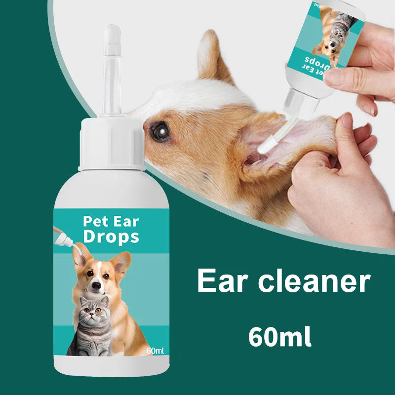Pet Ear Wash Drops for Dogs & Cats