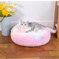 Snooze Cat Bed – Round Plush Fluffy Hooded Cozy Cave