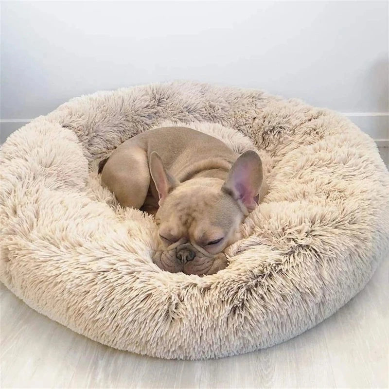 40–90cm Round Pet Bed – Super Soft Plush Dog & Cat Bed