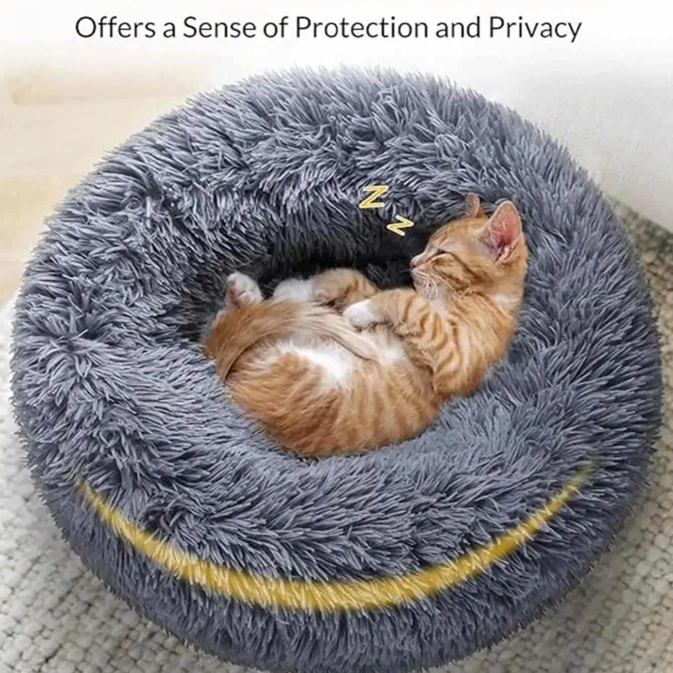 40–90cm Round Pet Bed – Super Soft Plush Dog & Cat Bed